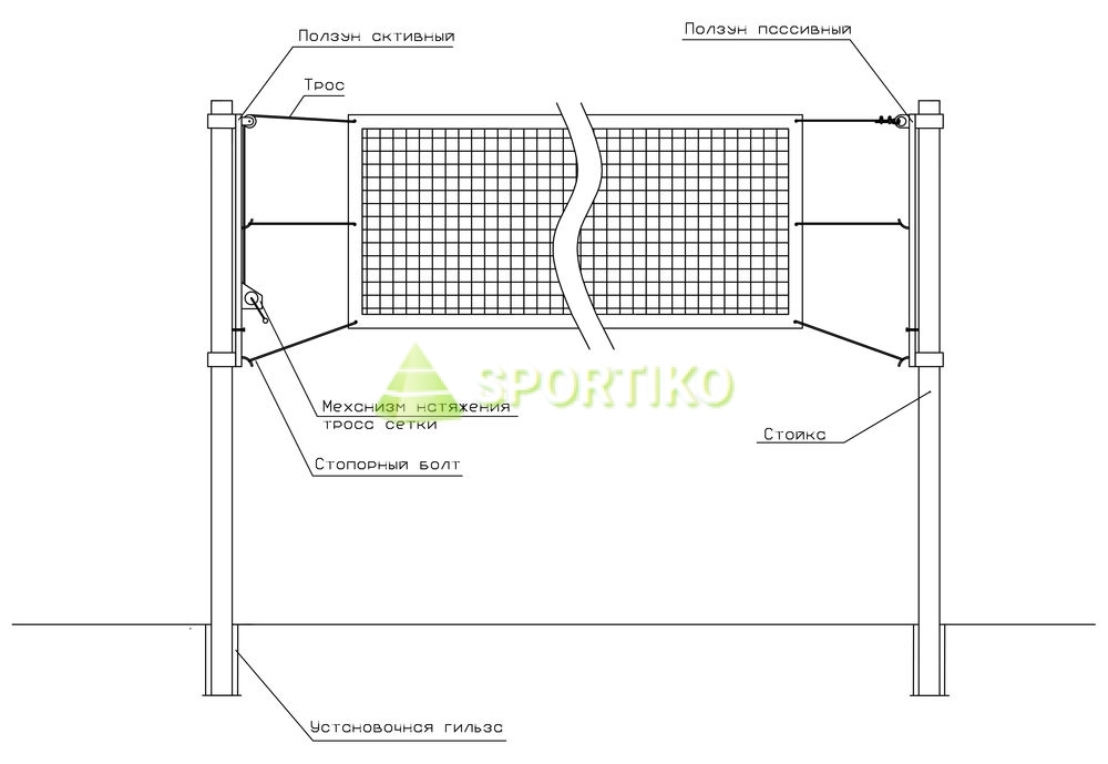 Высота сетки для мужских команд. Волейбольные стойки размер крепежа сетки. Крепление волейбольной сетки Размеры. СП-1.11 волейбольные стойки сетка в комплекте 10000х2200. Стандарты высоты волейбольной сетки.